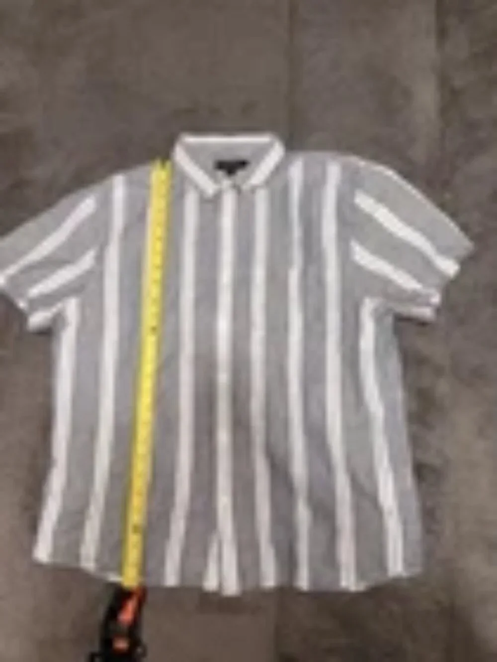 Banana Republic Men's Linen Blend Shirt Large Gray White Stripe Slim